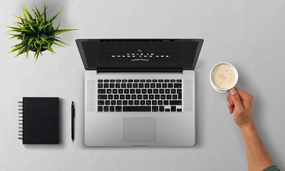 Image of a laptop where a person is working
